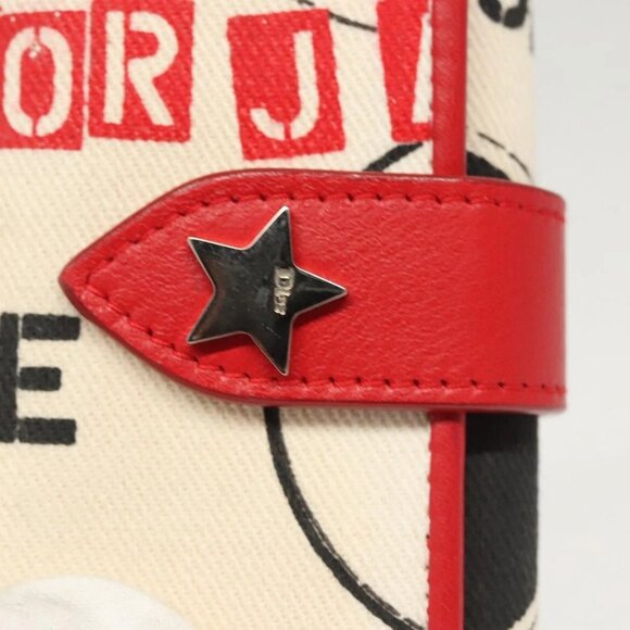 Christian Dior Hardcore Key Case Canvas White Red Auth - Picture 13 of 16